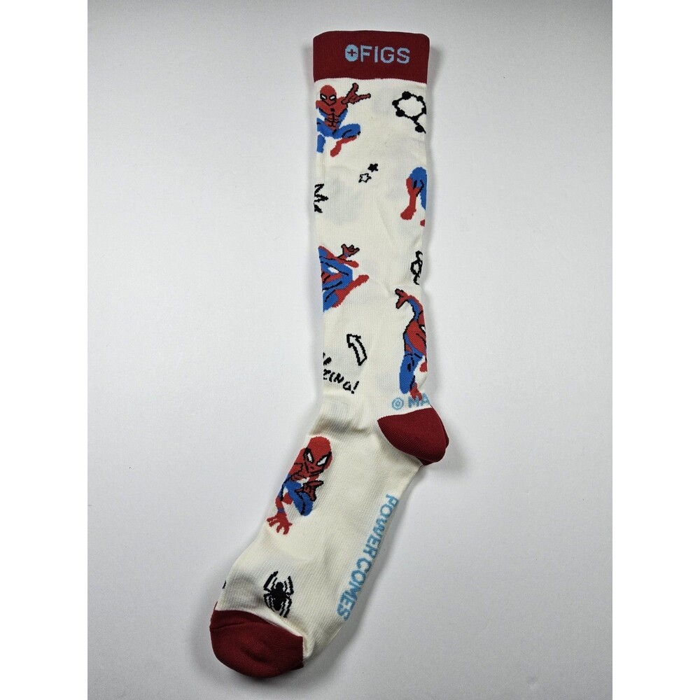 FIGS Compression Marvel Spiderman With Great Power Socks Size S